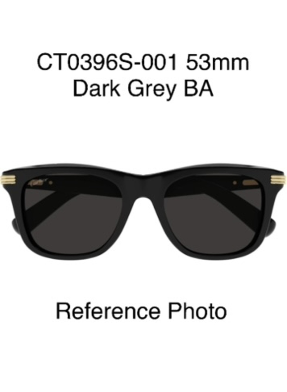 Cartier CT0396S 001 Wayfarer Sunglasses Replacement Lenses Grey Anti Reflective